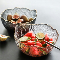 tinyhome 創意透明玻璃碗家用大號水果碗蔬菜沙拉碗異形碗甜品碗