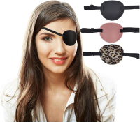 3PCS Eye Patch Adjustable Eye Patches for Adults Treat Lazy Eye Left Right Eyes Cosplay Costume