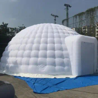 Popular Oxford Cloth White Inflatable Igloo Dome Tent with Blower for Service Equipment