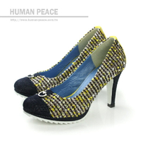HUMAN PEACE 皮革 舒適 高跟鞋 戶外休閒鞋 藍色 女鞋 no325