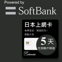 Softbank 日本上網卡 - 5天吃到飽不降速