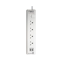 NEO ปลั๊กไฟ(มอก)2USB4ช่องขาว5134
