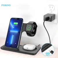 22W Fast Wireless Charger Stand 3 in 1 For iPhone 13 12 11 X 8 Pro Max XR Charging Dock Station for Apple Watch 7 Airpods Pro
