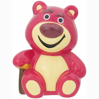 小禮堂 迪士尼 玩具總動員 熊抱哥 造型陶瓷存錢筒《桃.坐姿》擺飾.撲滿.儲金筒
