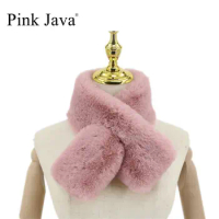 PINK JAVA QC20054 new arrival women winter neck scarf faux fur scarves fake rabbit fur