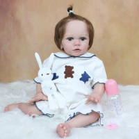 60 CM 3D-Paint Skin Soft Silicone Reborn Baby Doll For Girl Like Real Princess Toddler Toy Dress Up Alive Bebe Real Touch