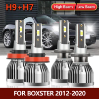4 Pcs H7 LED H9 Headlight Bulb 6000K Super Bright Fan 16000LM For Porsche Boxster 2012 2013 2014 2015 2016 2017 2018 2019 2020