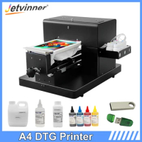 A4 DTG Printer t shirt Printing Machine Automatic Flatbed DTG Printers Print Clothes Bundle ink Textile ink For t shirt Print