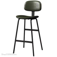 Industrial Style Bar Chair Backrest High Stool Iron Bar Chair Simple Modern Household Bar Stool Bar Chair High Chair