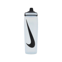 【NIKE 耐吉】水壺 Refuel Water Bottle 24 oz 黑 白 可擠壓 單車 運動水壺(N100766612-524)