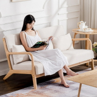 【全館8折】沙發 懶人沙發 北歐日式小戶型實木懶人沙發椅簡約現代客廳原木風單雙人沙發家用