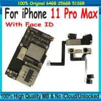 100%Original MainBoard For iPhone 11 Pro Max Motherboard With Face ID Unlocked Logic Logic IOS Clean Free iCloud Full Working