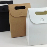 Free shipping . Wholesale white Kraft Paper cracker Box Bag,DIY Candy snack disert cake packaging,200piece\lot