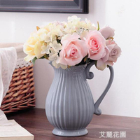 法式簡約白藍灰粉色陶瓷花瓶花器插花花藝器皿家居軟裝飾擺件