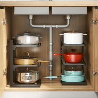 廚房鍋架多層置物架轉角架子臺面墻角放鍋具下水槽櫥柜內分層收納