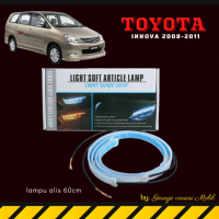 LAMPU LED ALIS 60 CM WELCOME LIGHT SIGN RUNNING DRL FLEXIBLE 60CM PUTIH+KUNING INNOVA 2008-2011