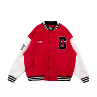 NBA 美式拼接 棒球外套 公牛隊-3355140542