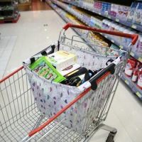 New product foldable reusable tote bag supermarket thickened trolley shopping cart portable grocery shopping eco-friendly bag