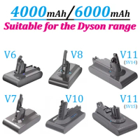 New 4Ah 6000mAh Li-Ion Battery For Dyson V6 V7 V8 V10 V11 Series SV07 SV09 SV10 SV12 DC62 Handheld Vacuum Cleaner Spare Battery