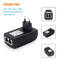 PEGATAH POE Adapter For IP Camera 100Mbps Passive POE Injector 12V2A/15V1A/24V1A/48V0.5A Output For POE Cam