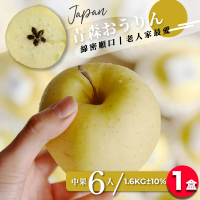 【果樹寶石】日本青森金星蘋果中果6顆x1盒（1.6KG±10%/盒）（270G±5%/顆）(綿密口感、適長者食用)