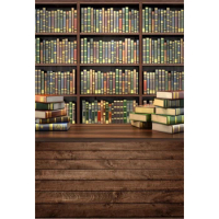 Laeacco Bookcase Photography Backdrop Library Bookshelf Book Store Back To School Adult Kids Meeting Video Portrait Background