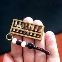 手工黃銅器工藝品銅算盤鑰匙扣經商生意招財開運護身符隨身飾品掛