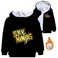 Winter Warm Outerwear SPY Ninjas Children&amp;Clothing Boys Cardigan Zipper Thick Jacket Girls Coat Creeper Anime Hooded Sweater