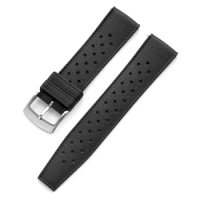 20MM Watch Strap silver buckle For Omega For Blancpain For IWC Wristwatch Universal Watch Band Accessories Viton Strap Replace