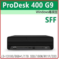 【2023.10 13代Win11】HP Pro SFF 400G9 8R8Z9PA 商用電腦 Pro SFF 400G9/i3-13100/8GB*1/1TB SSD/180W/W11P/333