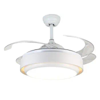 LED modern 42 inch invisible ceiling fan lamp home living room dining room bedroom mute white ceiling fan remote control fan