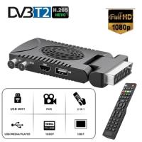 H.265 HD Digital Mini DVB-T2 Scart Spain TDT European Terrestrial TV Receiver HEVC 265 DVB T2 1080p HD Decoder EPG Set Top Box
