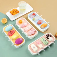 Ice Cream Mold Food Grade Silicone Household Homemade Ice Popsicle Ice Cream Children's Cartoon Chee