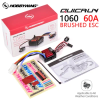 Original HobbyWing QuicRun 1060 60A Brushed Electronic Speed Controller ESC Waterproof For 1:10 SCX10 TRX4 TRX6 D90 Redcat