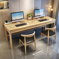 電腦桌 ● 新中式實木 書桌簡約臺式電腦桌 家用 辦公桌雙人長條桌帶抽屜寫字臺