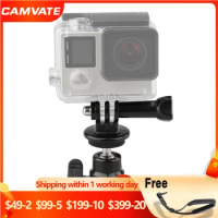 CAMVATE Ball Head Tripod Mount Adapter Holder for Gopro HD Hero Camera with 1/4" Thread Hole and Hot Shoe Mount for Camera Rig