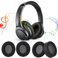 Cooling Gel Replacement Earmuffs Memory Foam Ear Cups Cover Ice Silk + Protein Leather for Anker Soundcore Life 2 Q20 Q20+ Q20I