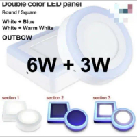 lampu led panel outbow 6w + 3w 2 warna lampu downlight led panel
