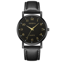 Geneva 日內瓦-典雅風格官方旗艦數字手錶-黑面黑帶/36mm
