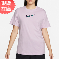 Nike 女裝 短袖上衣 棉質 刺繡 玫瑰 紫【運動世界】DN5887-530