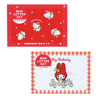 小禮堂 Sanrio 三麗鷗 迷你信封信紙組 5組入 (復古款) Kitty 美樂蒂