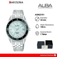 Jam Tangan Wanita ALBA AG8Q27X1 Sky Blue Dial Stainless Steel Strap