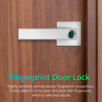 Unlock Door Handle Fingerprint Door Lock Fingerprint Electronic Zinc Alloy Semiconductor Smart Handle Door Lock Key