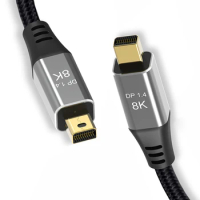Ultra-HD UHD 4K 144hz Mini DP to MiniDP Cable 7680*4320 Mini DisplayPort 1.4 8K 60hz Cable for Video PC Laptop TV