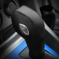 AT Leather Car Gear Shift Knob Cover Collars for Ford Focus 3 MK3 2013 - 2018 New Fiesta MK7 2009 - 2015 Ecosport 2012 - 2017
