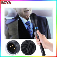 Newest BOYA BY-HM100 Omni-Directional Wireless Handheld Dynamic Microphone XLR Long Handle for ENG &amp; Interviews &amp; News Gathering
