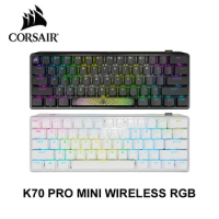 Corsair K70 PRO MINI WIRELESS RGB 60% Mechanical Gaming Keyboard (Fastest Sub-1ms Wireless, Swappable CHERRY MX Red Keyswitches）