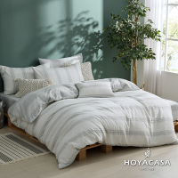 HOYACASA 100%精梳棉單人兩用被四件式床包組-協奏序曲(天絲入棉30%)