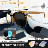 【Free Box & Lap】Kacamata Photocromic Anti Radiasi/ kacamata Minus Wanita Pria Cowok/ Elastik dan ant