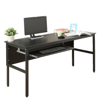 《DFhouse》頂楓150公分電腦辦公桌+1鍵盤-黑橡色 150*60*76